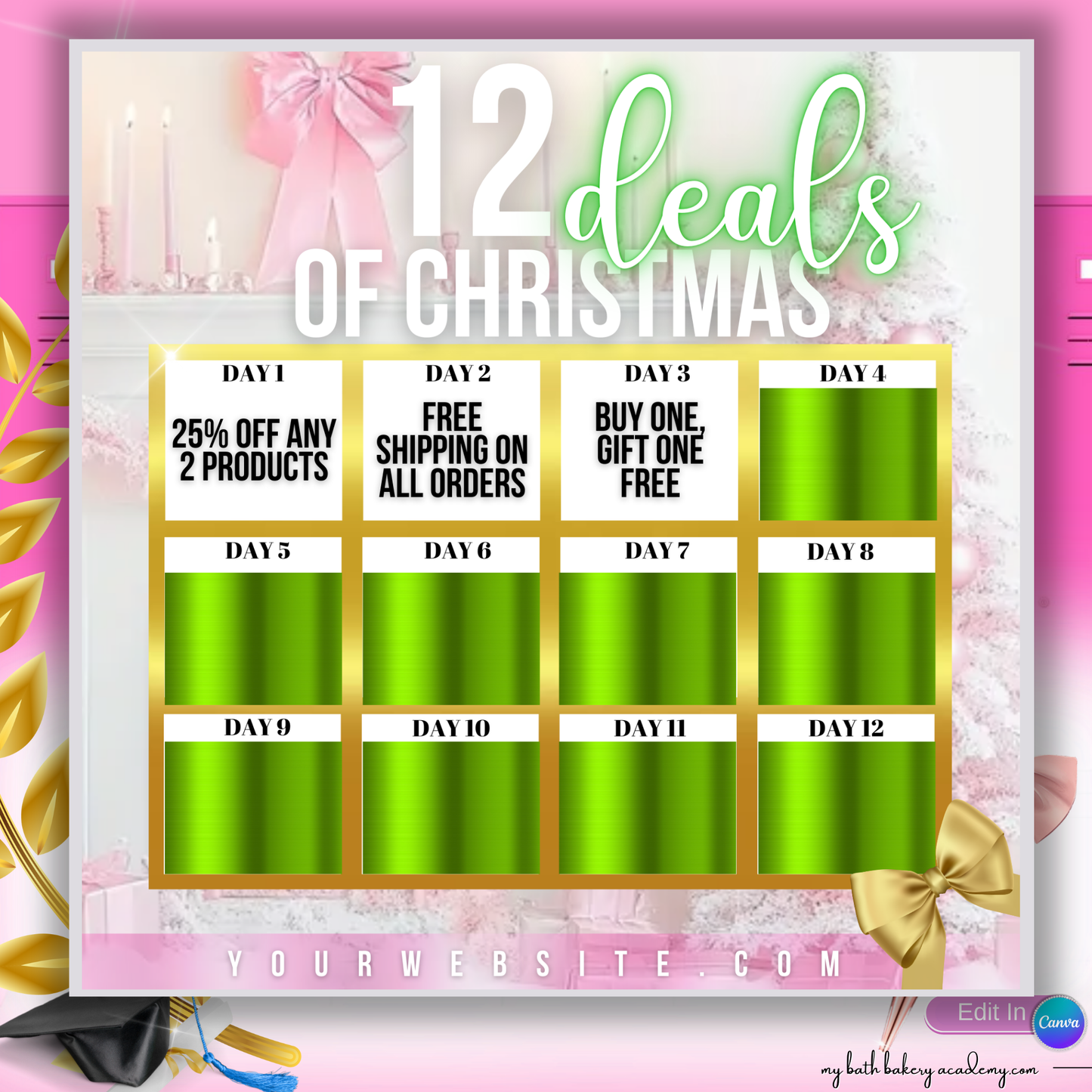 Christmas Flyer - 12 Days of Christmas Green