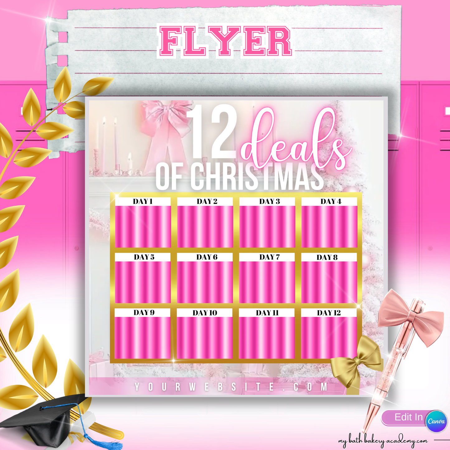 Christmas Flyer - 12 Days of Christmas Pink