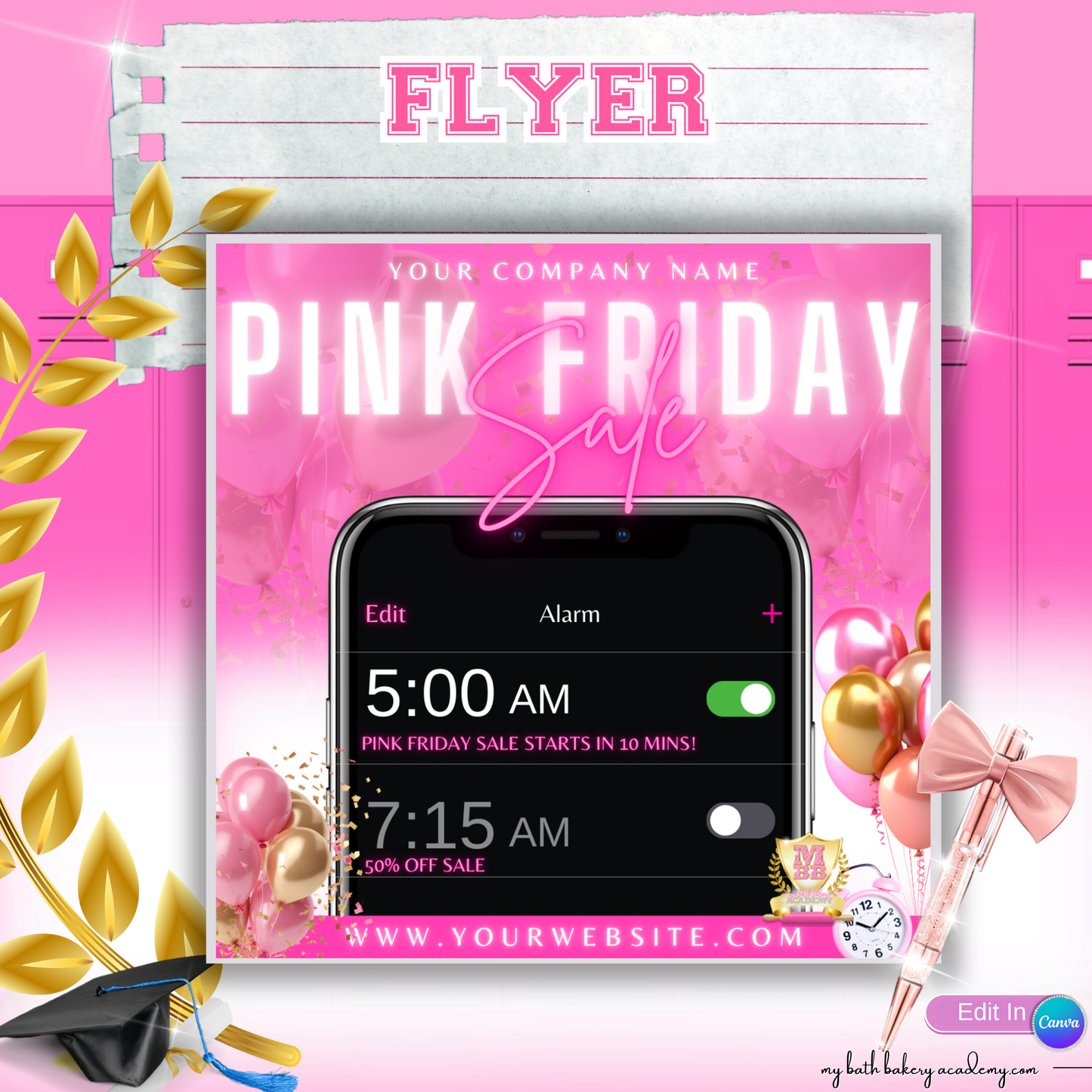 Flyer - Pink Friday Cell Alarm