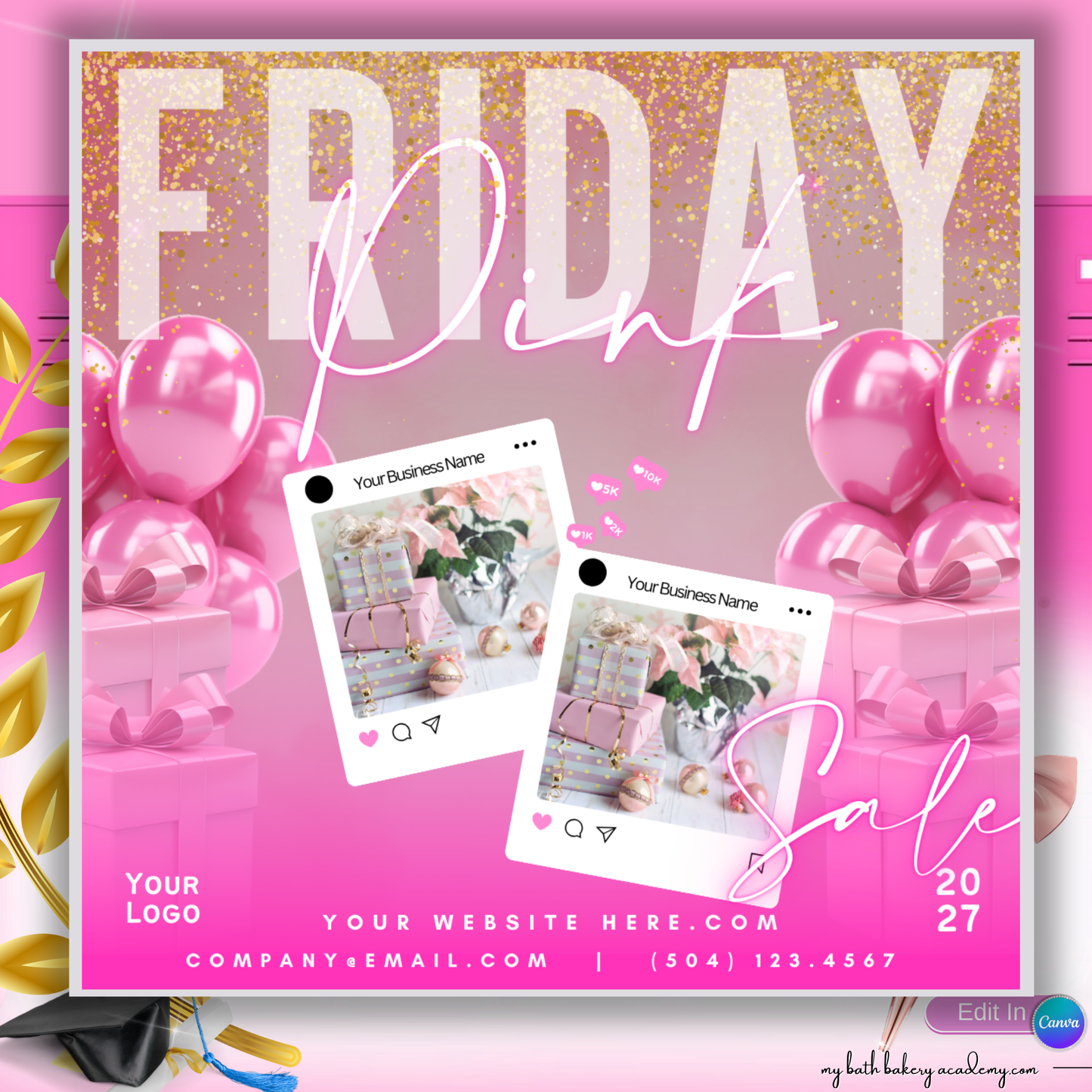 Flyer - Pink Friday Neon - Gold