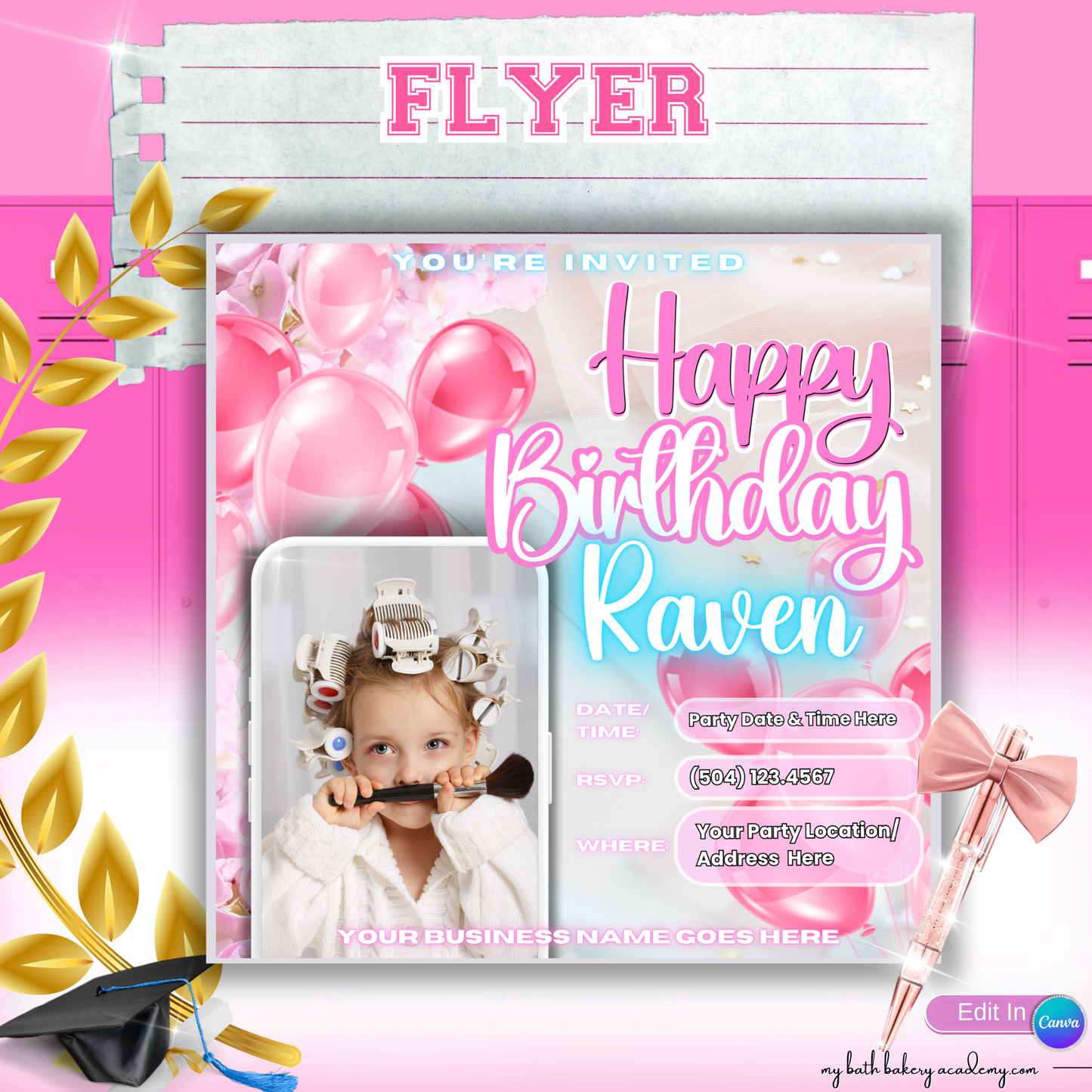 Flyer - Birthday Balloons Invite